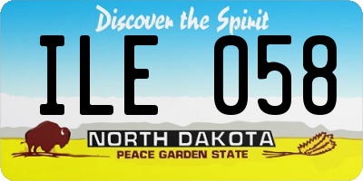 ND license plate ILE058