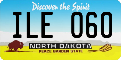 ND license plate ILE060
