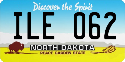 ND license plate ILE062
