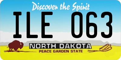 ND license plate ILE063