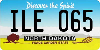 ND license plate ILE065