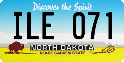 ND license plate ILE071
