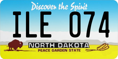 ND license plate ILE074