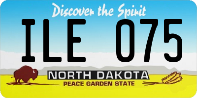ND license plate ILE075