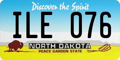 ND license plate ILE076