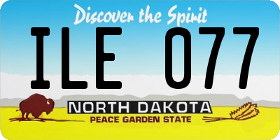 ND license plate ILE077