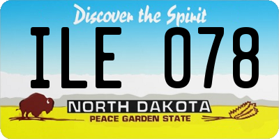 ND license plate ILE078