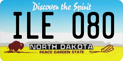 ND license plate ILE080