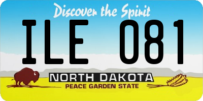 ND license plate ILE081