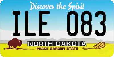 ND license plate ILE083