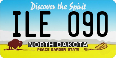 ND license plate ILE090