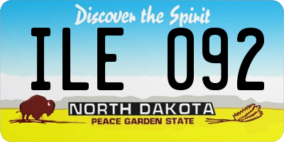 ND license plate ILE092