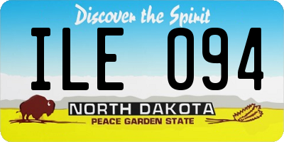 ND license plate ILE094