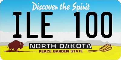 ND license plate ILE100