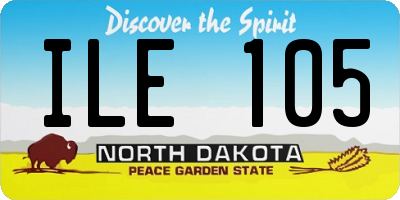 ND license plate ILE105