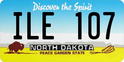 ND license plate ILE107