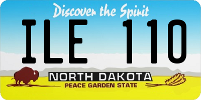 ND license plate ILE110