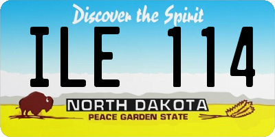 ND license plate ILE114
