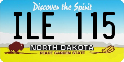 ND license plate ILE115