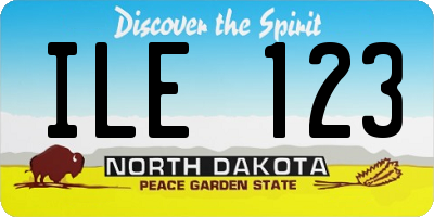 ND license plate ILE123