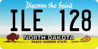 ND license plate ILE128