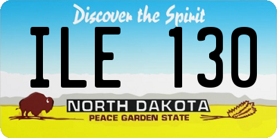 ND license plate ILE130