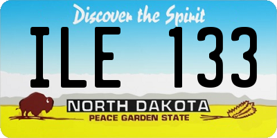 ND license plate ILE133