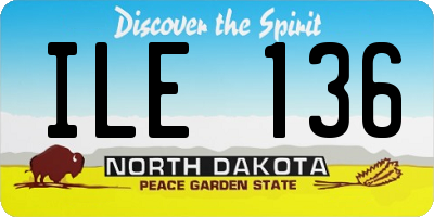 ND license plate ILE136