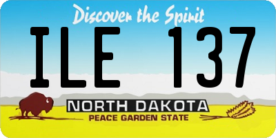 ND license plate ILE137