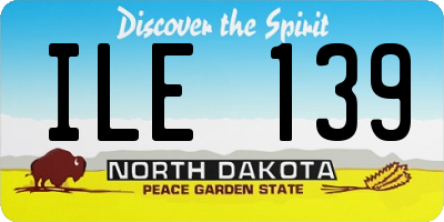 ND license plate ILE139