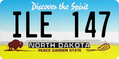 ND license plate ILE147