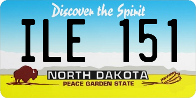 ND license plate ILE151