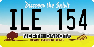 ND license plate ILE154
