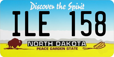 ND license plate ILE158