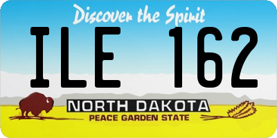 ND license plate ILE162