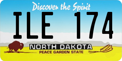 ND license plate ILE174