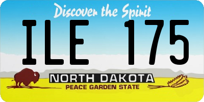 ND license plate ILE175