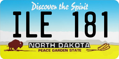 ND license plate ILE181