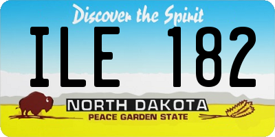ND license plate ILE182