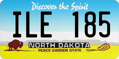 ND license plate ILE185