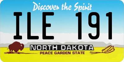ND license plate ILE191