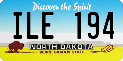 ND license plate ILE194