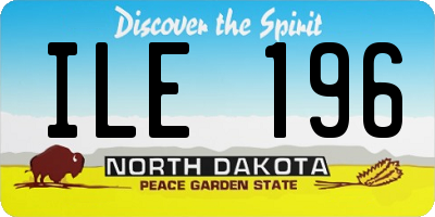 ND license plate ILE196