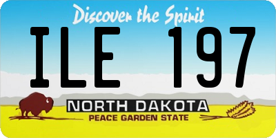 ND license plate ILE197