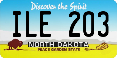 ND license plate ILE203