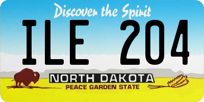 ND license plate ILE204