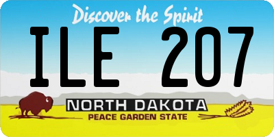 ND license plate ILE207