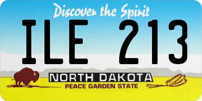 ND license plate ILE213