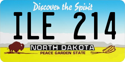 ND license plate ILE214