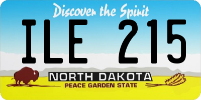 ND license plate ILE215